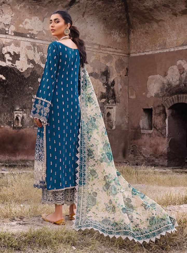 Zainab Chotani Lawn Cotton Chikankari Unstitched 3 Piece Suit with Digital Khadi Net Dupatta
