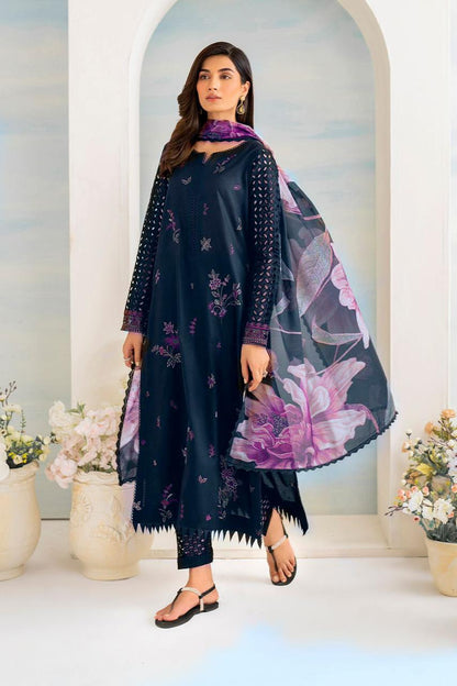 Ahmozi Iznik Lawn Unstitched 3 Piece Suit with Heavy Embroidery & Silk Digital Dupatta