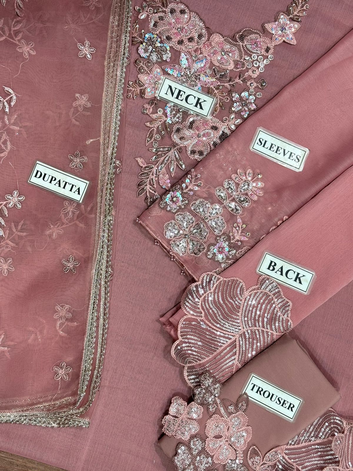 Iznik Chiffon Organza Malai 3 Piece Suit with Heavy Adda Work