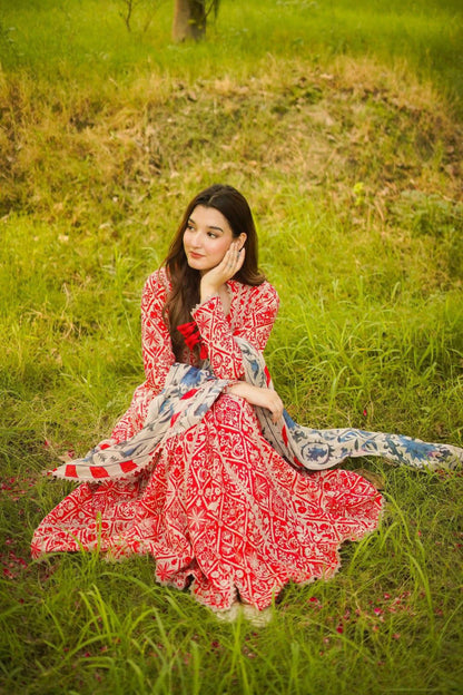 ANEELA’S 3PC Lawn & Chiffon Suit
