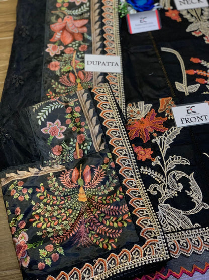 MARIA B Sateen Lawn Premium 3PC Embroidered Suit
